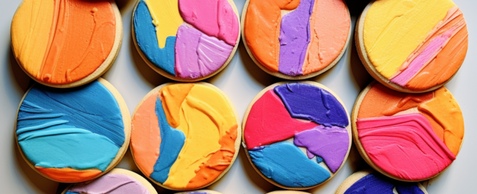 different coloured cookies