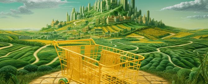 Shopping cart with a Wizard of Oz theme.