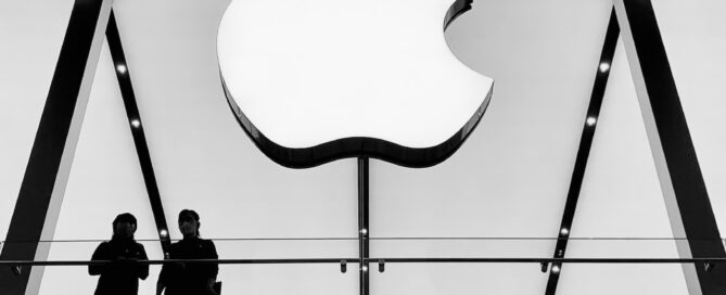 apple logo on building