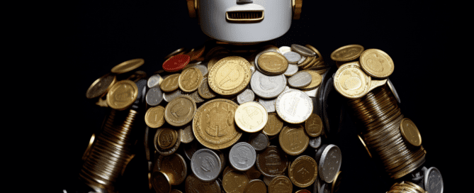 robot with coins